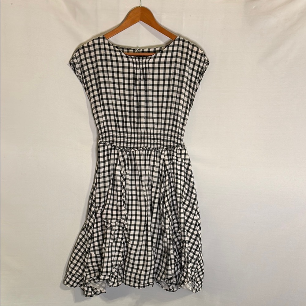 Zara Black and White Checkered Dress Sleeveless Size Small Pockets! Sleeveless